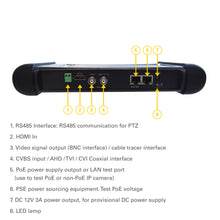 Load image into Gallery viewer, HST319 SURVLtest - Multi-Function IP/CCTV Tester for IP Digital/HD Coax/Analog System Camera
